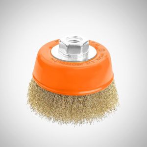 WOKIN CUP WIRE BRUSH WITH NUT 125MM